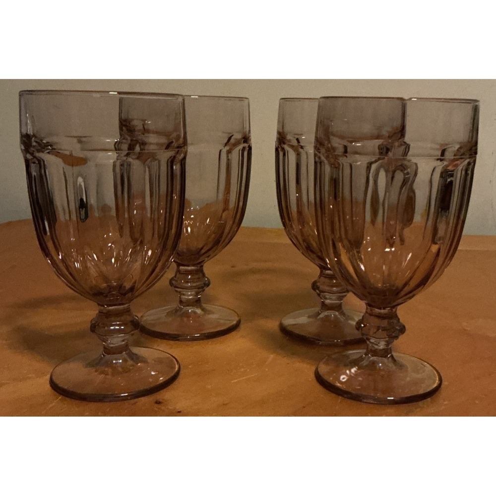 Vintage Libbey Gibraltar Duratuff Iced Tea Goblets plum Set Of 3 (Light Purple)